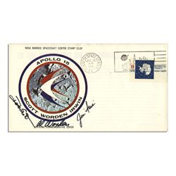 Apollo 15 Crew-Signed NASA Insurance Cover -- ''Al Worden'', ''Dave Scott'' & ''Jim Irwin'' -- Cance