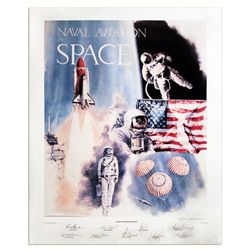 NASA Pilots Signed Lithograph -- Neil Armstrong, Gene Cernan, Pete Conrad, John Glenn, Rick Hauck, J