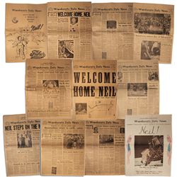 Historic Lot of Nine Newspapers from Neil Armstrong's Hometown -- Spanning Three Months, From July 1