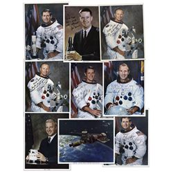 Lot of of 9 Astronaut Signed 8'' x 10'' NASA Photos -- Vance Brand, Paul Weitz, Jerry Carr, Ed Gibso