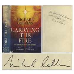 Apollo 11 Astronaut Michael Collins Signed Memoir, ''Carrying the Fire'' -- Nice, Clean Copy With Bo