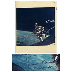Edward White Signed 8'' x 10'' ''Space Walk'' Photo, Inscribed With His Famous Quote -- ''I could se
