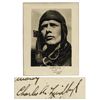 Image 1 : Excellent & Large Charles Lindbergh Signed 11'' x 14'' Photo