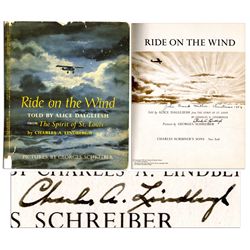 Charles Lindbergh Signed Children's Book About His Transatlantic Flight, ''Ride on the Wind''