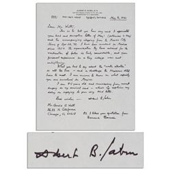 Polio Vaccine Dr. Albert B. Sabin Autograph Letter Signed Regarding Polio in Mexico -- ''...The orga