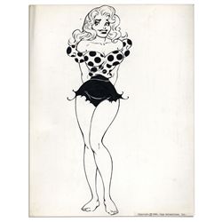 Al Capp Ink Portrait of His Voluptuous ''Li'l Abner'' Heroine Daisy Mae -- 11.5'' x 14.5''