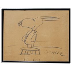 Charles Schulz Large Drawing of Snoopy -- Measures 18.75'' x 14.75''