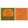 Image 1 : Charles Schulz Hand-Drawn Sketch of Snoopy as WWI Flying Ace -- Within His Signed ''Peanuts'' Book, 