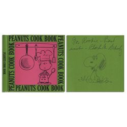 Charles Schulz Hand-Drawn Snoopy Sketch, Within The ''Peanuts Cook Book''