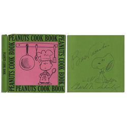 Schulz Hand-Drawn Snoopy Sketch Within The ''Peanuts Cook Book''