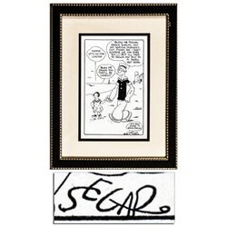 Original Elzie Segar ''Popeye'' Artwork Signed From the 1930's