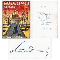 Ludwig Bemelmans Hand-Drawn Sketch & Signed Inscription Within His Popular Book, ''Madeline's Rescue