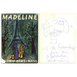 Ludwig Bemelmans Signed & Hand-Drawn Elephant Sketch Upon His Classic ''Madeline'' Book