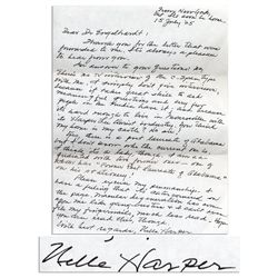 Harper Lee Autograph Letter Signed -- ''...I simply don't give interviews, because it takes great sk