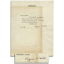 Eugene O'Neill Typed Letter Signed -- ''...I'm not much on sentiments...''