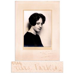 Dorothy Parker Large Photo With Inscribed & Signed Mat -- 1928