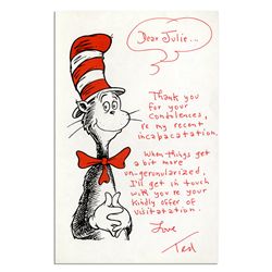 Dr. Seuss Autograph Letter Signed -- ''...When things get a bit more un-gerunularized...''