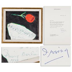 Irving Berlin Original Artwork & Autograph Musical Quotation Signed -- From His Most Famous Song of 