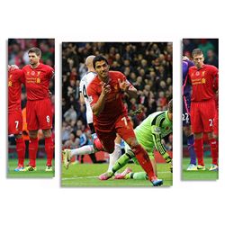 Liverpool Match-Worn Lot of 3 Jerseys Signed -- Gerrard, Leiva & Suarez