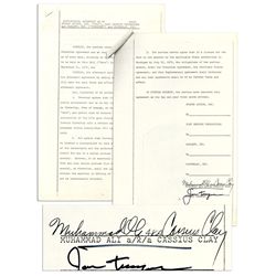 Muhammad Ali vs. Joe Frazier 1970 ''Fight of the Century'' Original Dual-Signed Contract