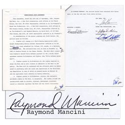 Ray Mancini Contract Signed From the Tragic Ray Mancini/Duk-Koo Kim Fight