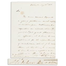 Stephen Decatur Autograph Letter of Introduction Signed