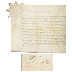 Benjamin Franklin Document Signed as Governor of Pennsylvania