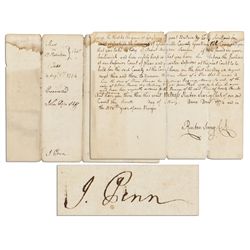 Declaration of Independence Signer John Penn Document Signed