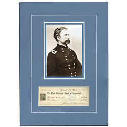 Joshua Chamberlain Check Signed -- 1875