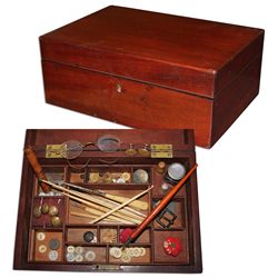 Civil War Era Sewing Box Likely Used in the War -- With Supplies Inside