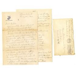 Rene Gagnon WWII-Dated Autograph Letter Signed -- ''...day starts at 4:00a.m...we wash up, make up o