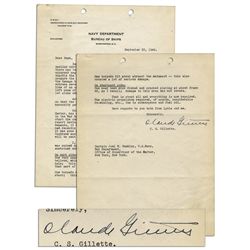 Admiral Claude Gillette Typed Letter Signed -- Detailing the Torpedo Damage on the U.S.S. California