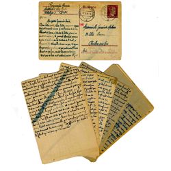 Set of 16 WWII 1944 Postcards From the Krupps' Markstadt Work Camp in Poland -- ''...There was a dea