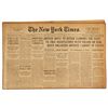 Image 1 : ''The New York Times'' 31 August 1939 Newspaper -- The Day Before World War II Began -- Headlines in