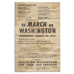 Rare Flyer From Martin Luther King's 1963 ''March On Washington''