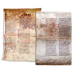 12th Century Vellum Leaf Removed From a German Breviary -- ''Third Sunday After Easter'' Printed in 