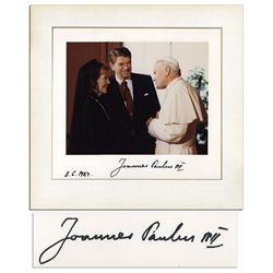 Pope John Paul Signed Photo Measuring 14'' x 13.5''