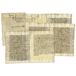 Period Copy of an Order Issued by Pope Pius V -- Latin Document Translates, ''...suppress all houses