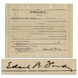 Edsel Ford Document Signed as President of Ford Motor Company for a 1929 Stockholders' Meeting -- Lo