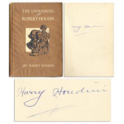 Harry Houdini's Signed 1908 Book ''The Unmasking of Robert-Houdin''