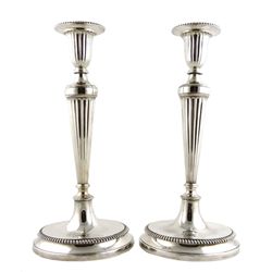 Pair of Elegant Tiffany & Co. Sterling Silver 15'' Candlesticks