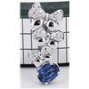 Image 1 : Nat. Blue Sapphire 1.77ct w/ Diamond Bow Pendant