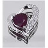 Image 1 : Nat. Ruby 2.70ct w/ Diamond Heart Shape Pendant