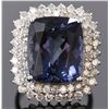 Image 1 : Nat. Tanzanite 19.51ct w/ Diamond Cocktail Ring