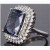 Image 2 : Nat. Tanzanite 19.51ct w/ Diamond Cocktail Ring