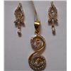 Image 1 : Diamond Earring And Pandent Set Diamond Weight Earring :0.48 Ctw,Pandent :0.38 Ctw, Total Weight of