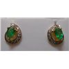 Image 1 : Earring of Diamond 0.16 Ctw, Emerald 0.83 Ctw in 2.40g 14kt Yellow Gold