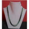 Image 1 : Emerald Shaded Double Line 65.85 CTW Necklace in Silver