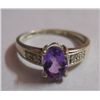 Image 1 : 1.640g Ring of Amethyst and CZ Sterling Silver