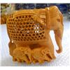 Image 1 : Wooden Decorative Elephant With Baby Inside